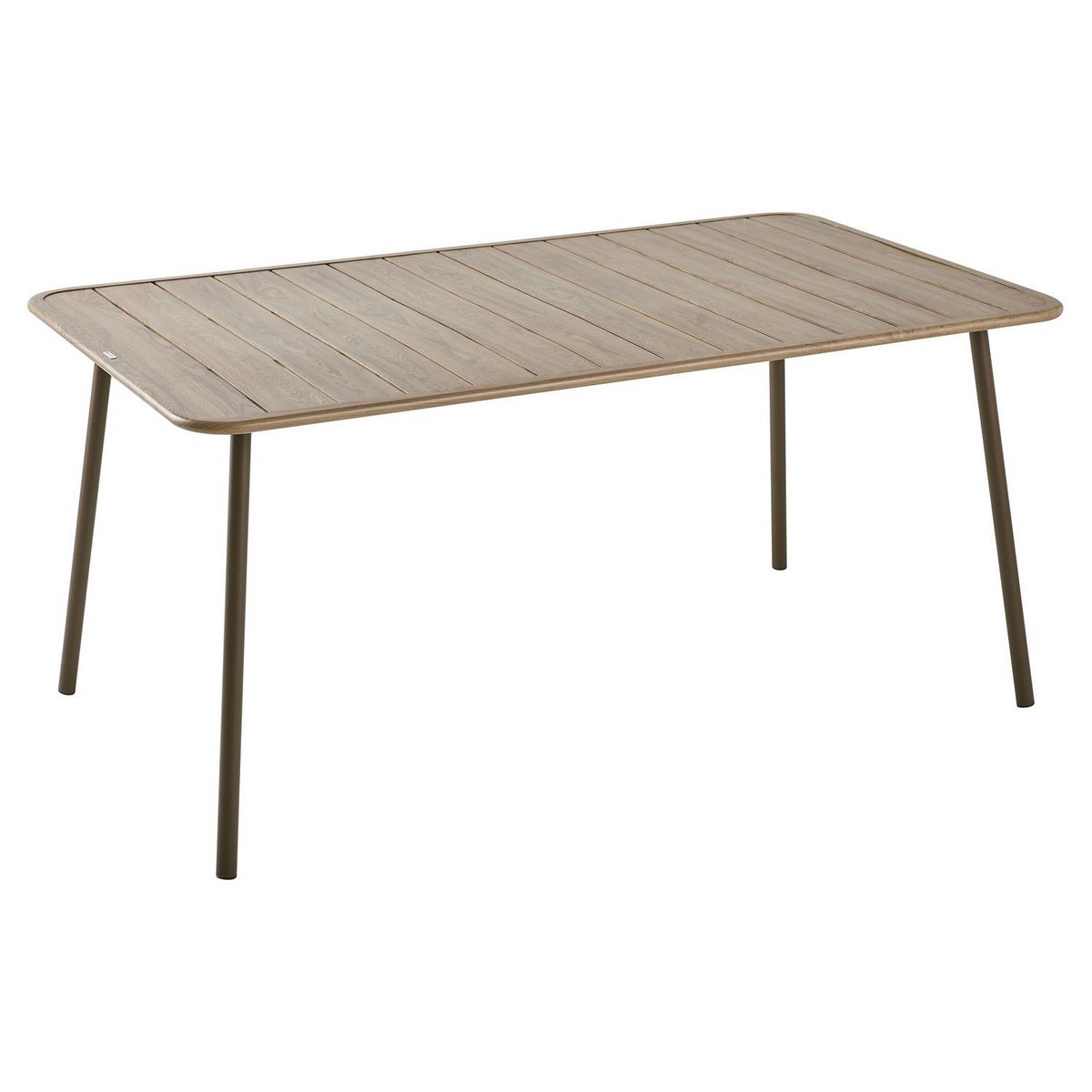 GARDENSTAR Table de jardin rectangulaire - Acier - Imitation bois