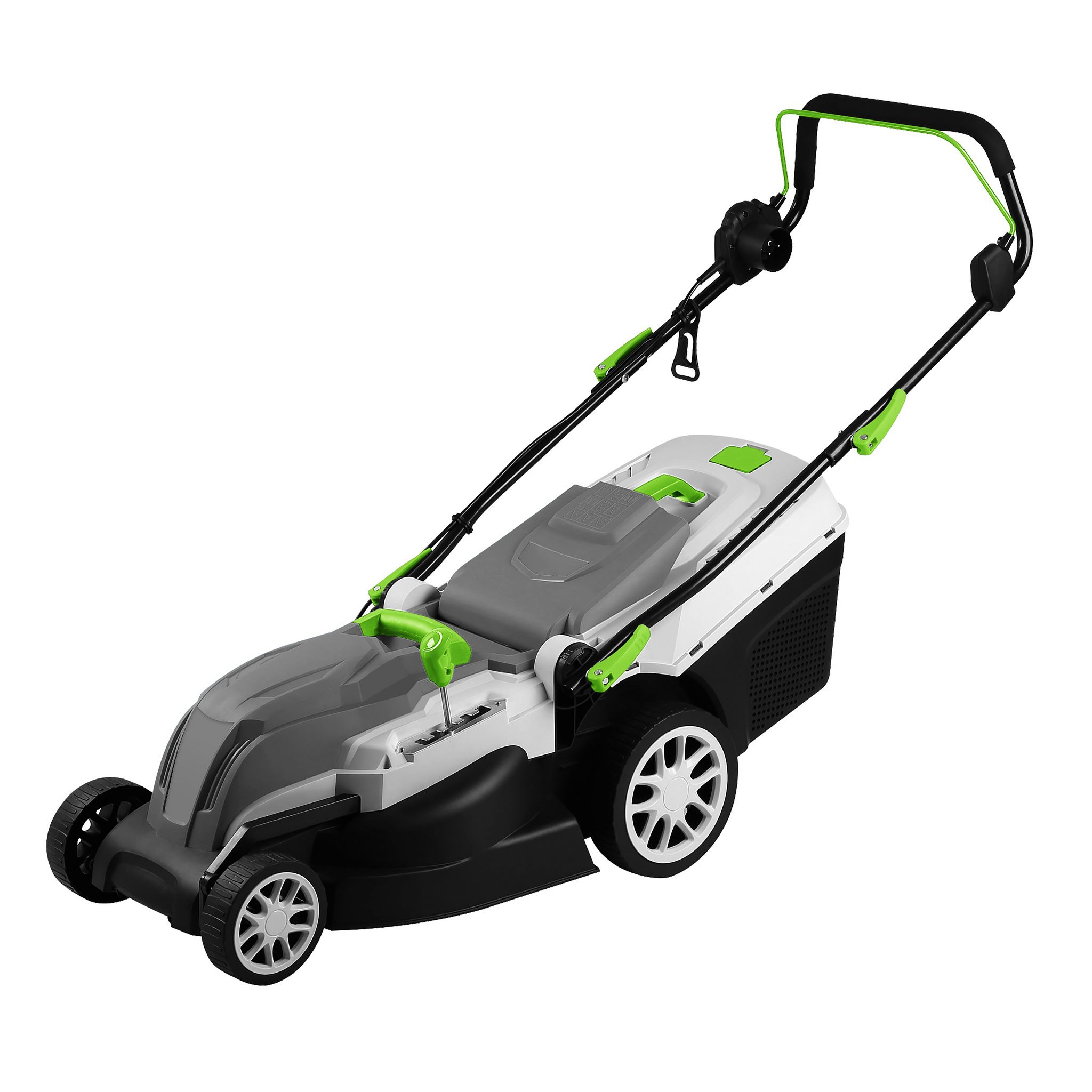 Voir la diapositive 6 : GARDENSTAR Tondeuse à gazon électrique - 2000W - 42cm - Mulching avec bac rigide - Gris