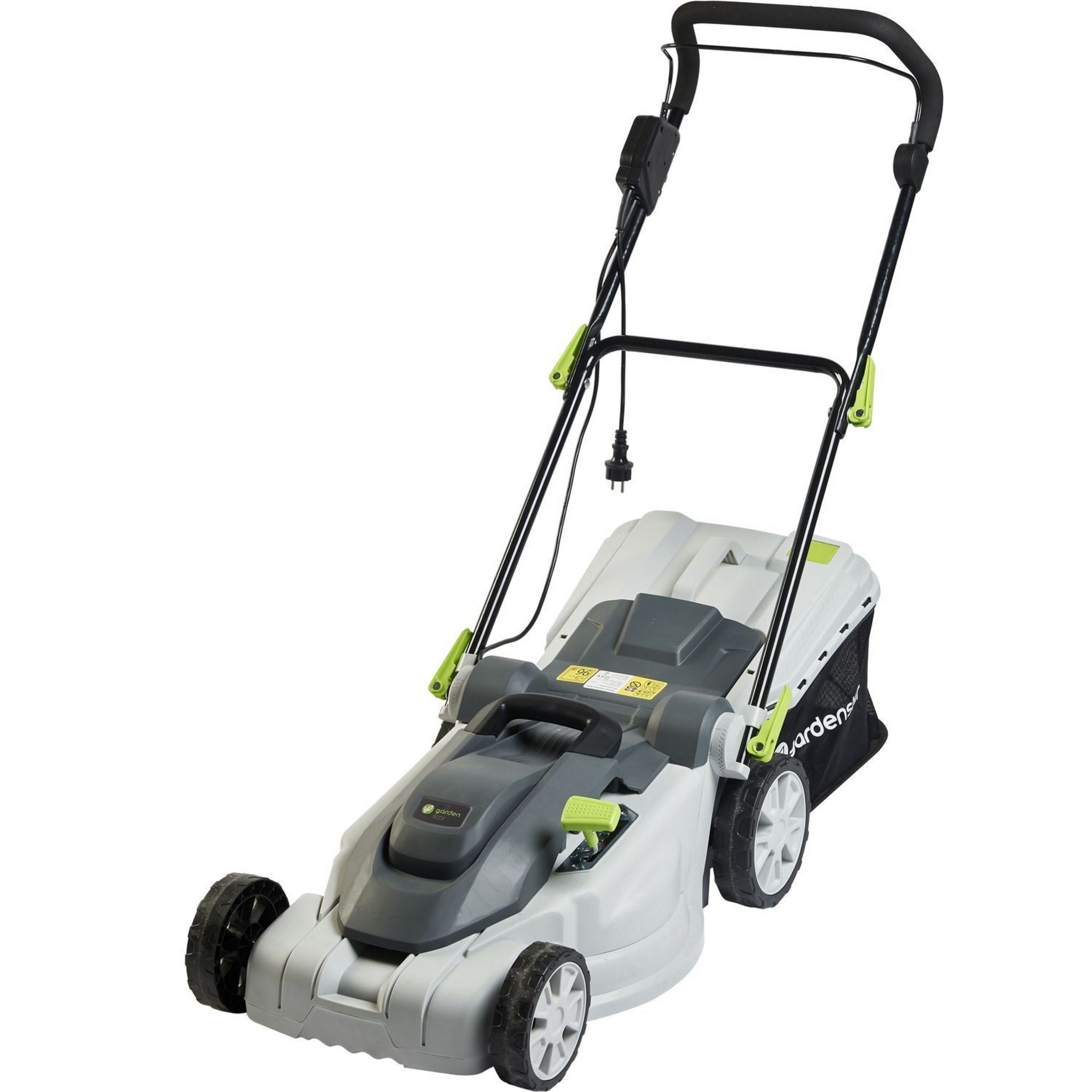 Voir la diapositive 8 : GARDENSTAR Tondeuse à gazon électrique - 2000W - 42cm - Mulching avec bac rigide - Gris
