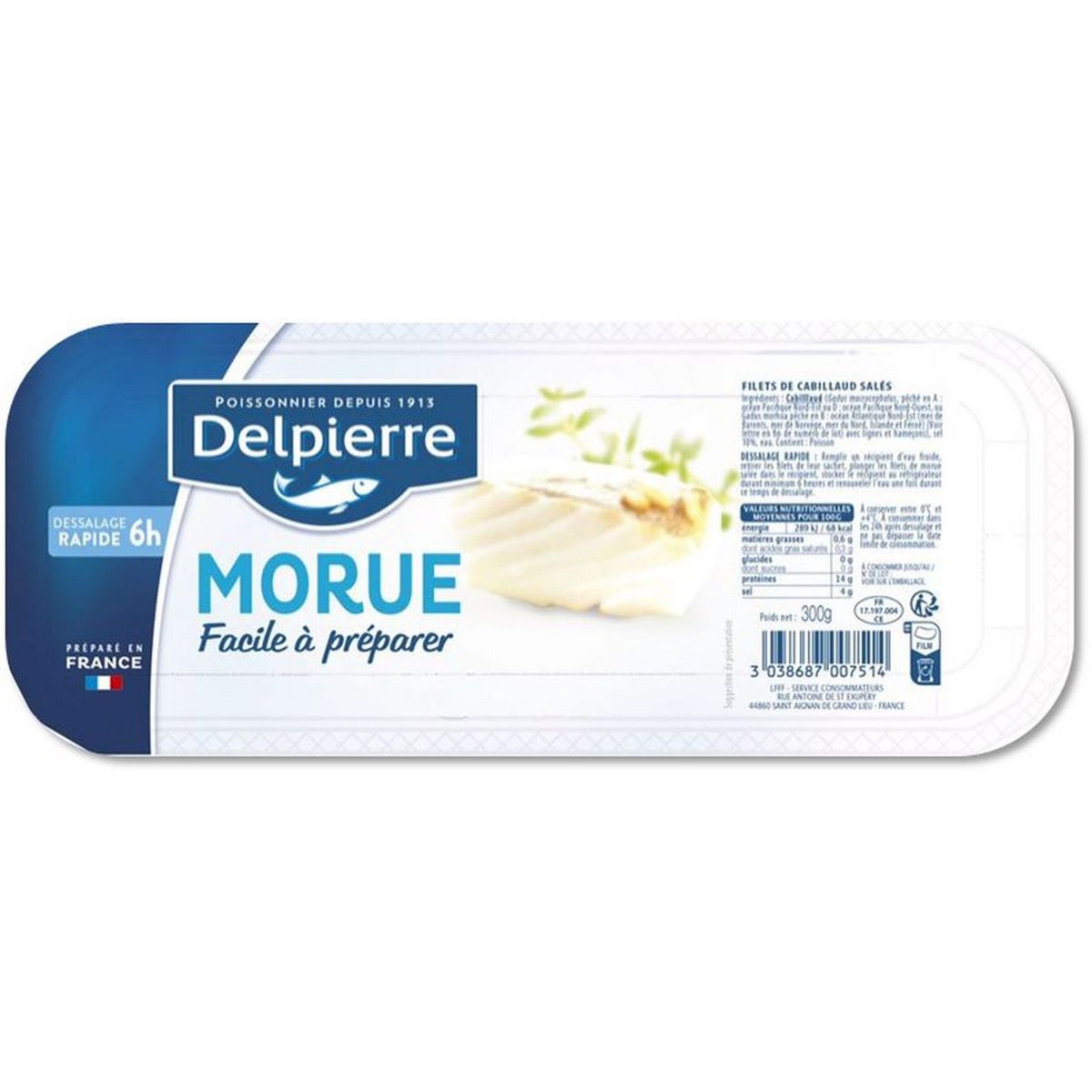 DELPIERRE Morue facile à préparer 300g
