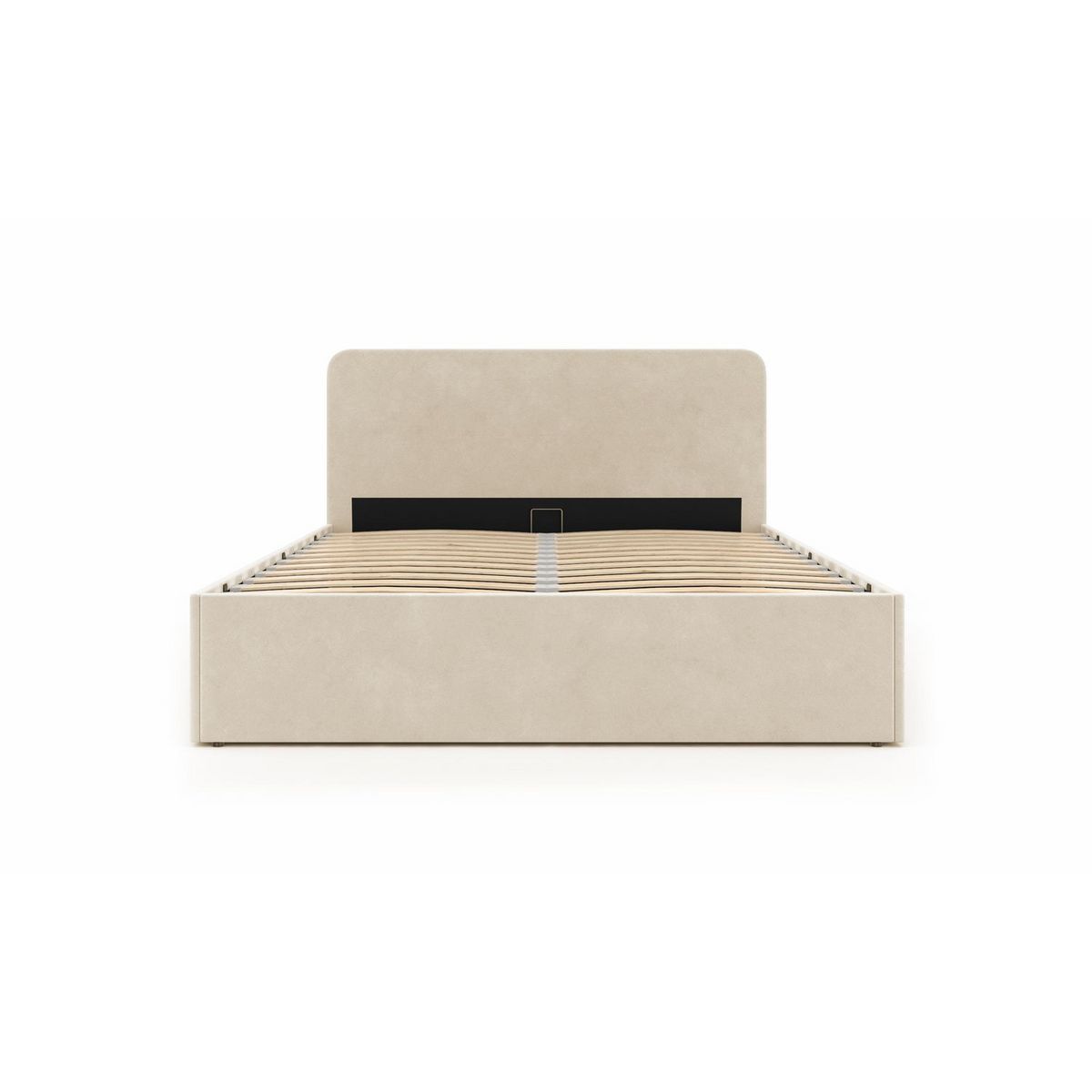 Lit coffre velours avec sommier relevable 160x200 cm AMBRE