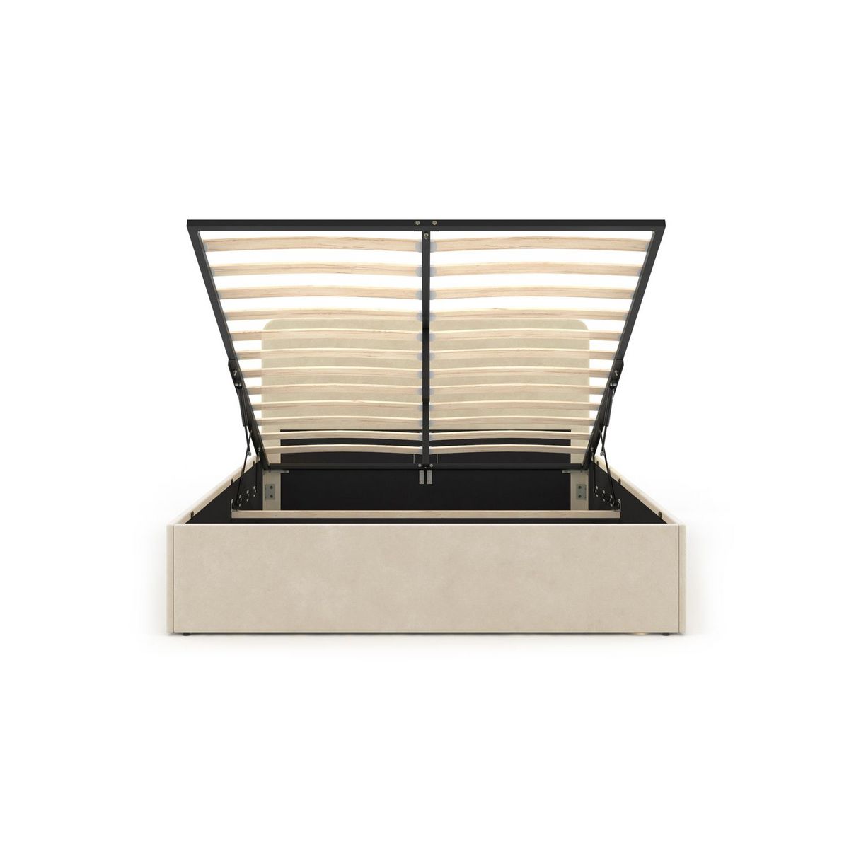 Lit coffre velours avec sommier relevable 160x200 cm AMBRE