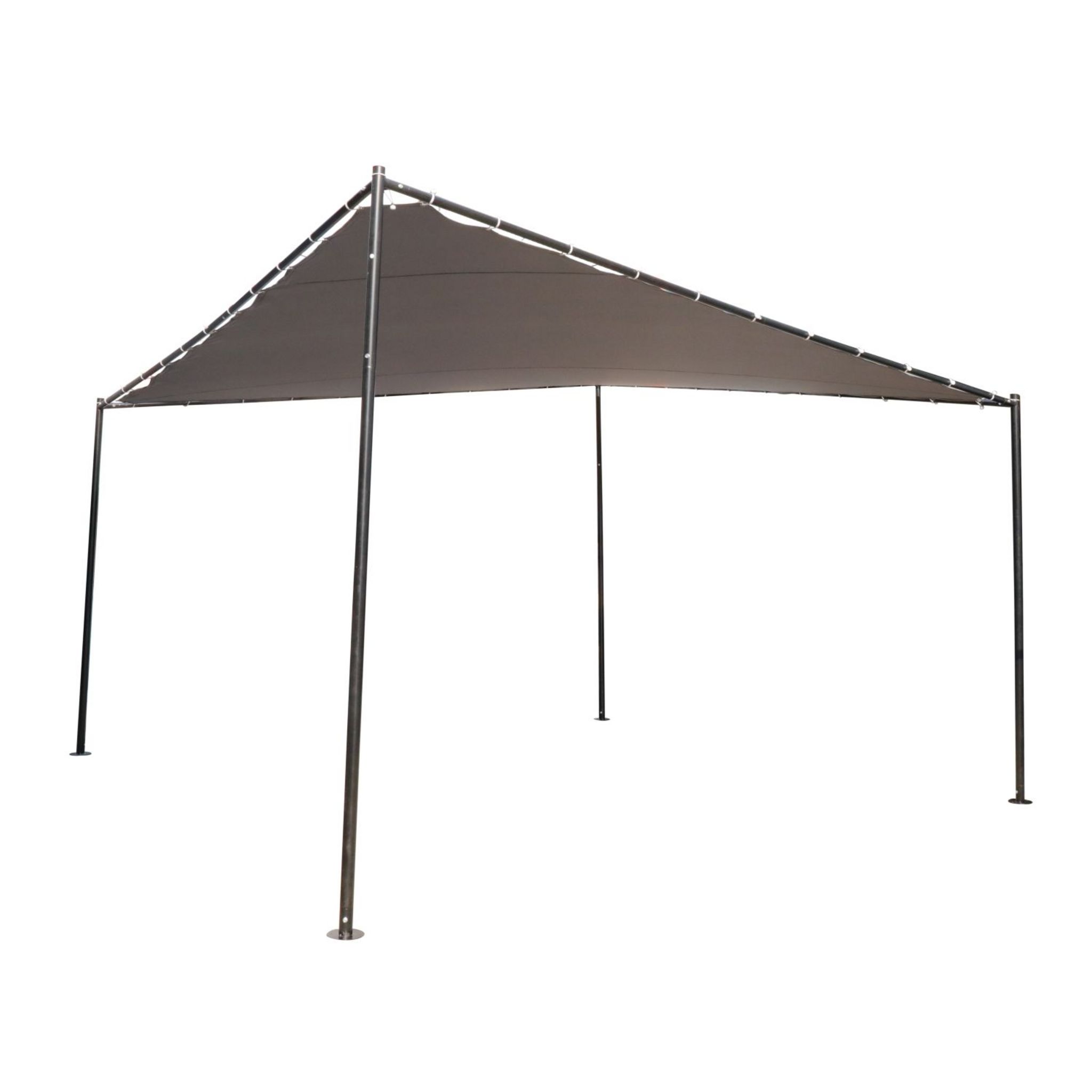 Voir la diapositive 2 : GARDENSTAR Tonnelle de jardin 4x4 - Acier - Gris