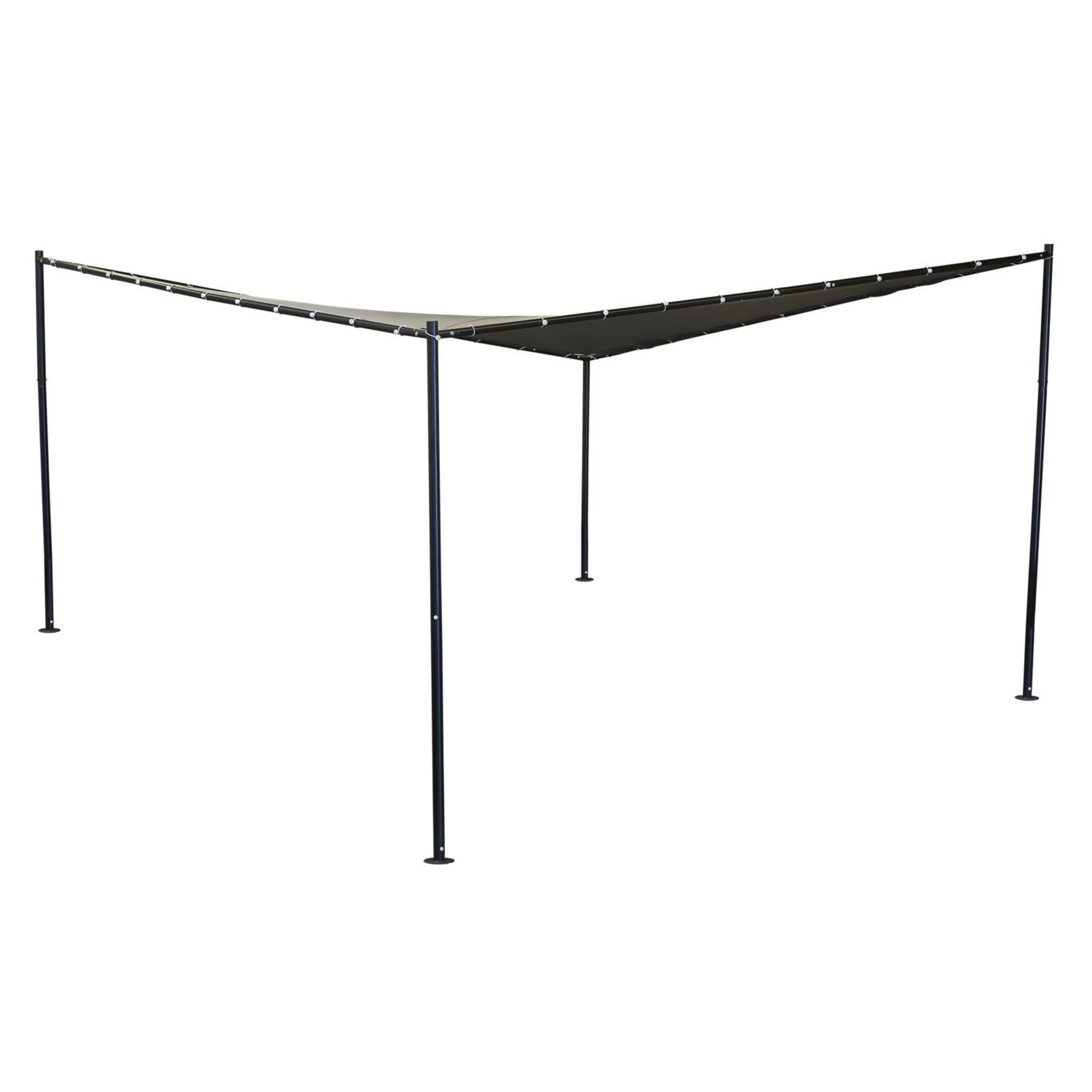 Voir la diapositive 3 : GARDENSTAR Tonnelle de jardin 4x4 - Acier - Gris