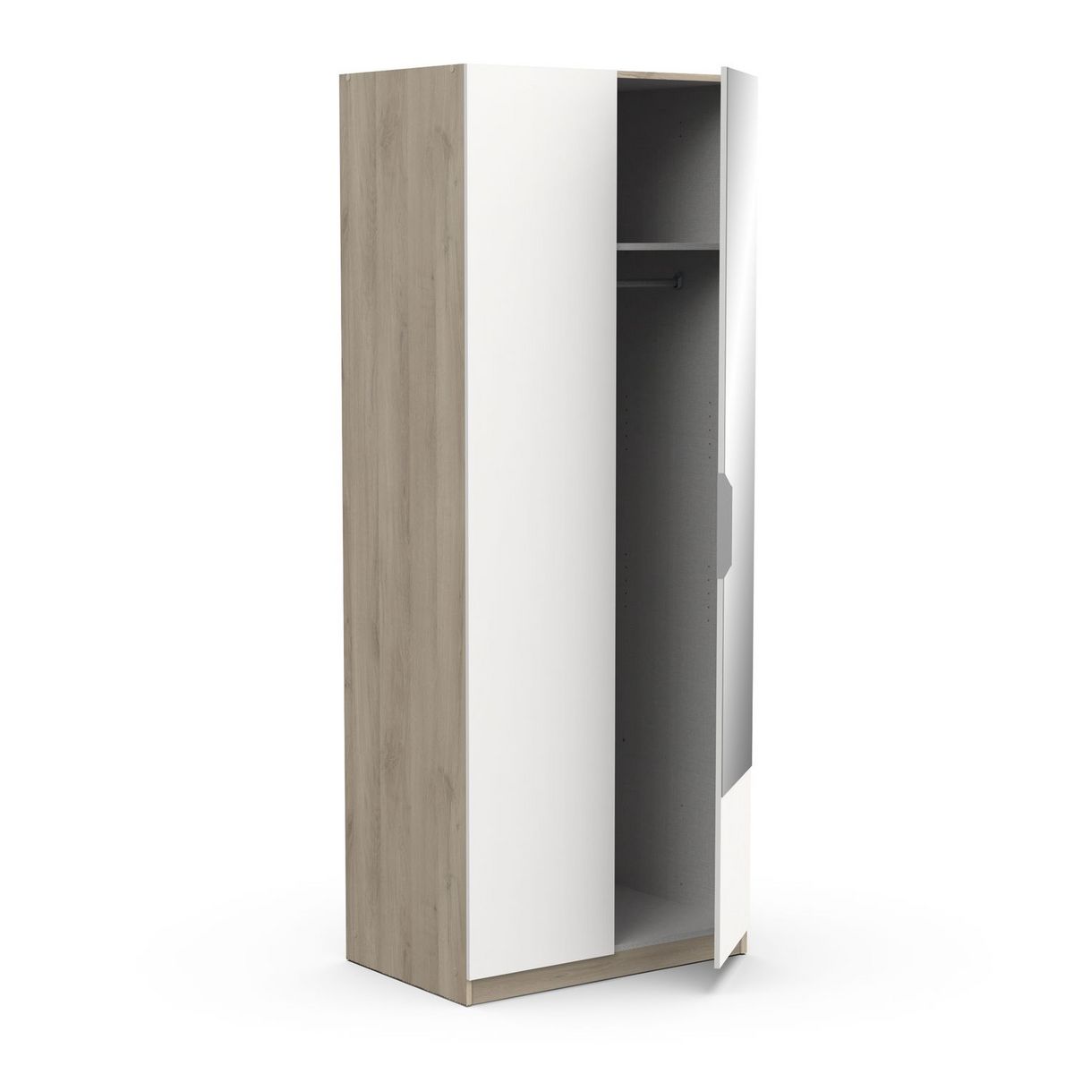 Armoire 2 portes 1 miroir L79 cm THIBAULT / GHOST