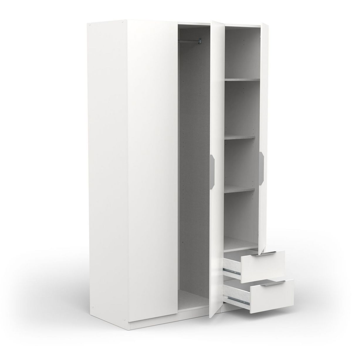 Armoire 3 portes 2 tiroirs L119 cm THIBAULT