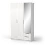 Voir la diapositive 2 : Armoire 3 portes 2 tiroirs 1 miroir L119 cm THIBAULT