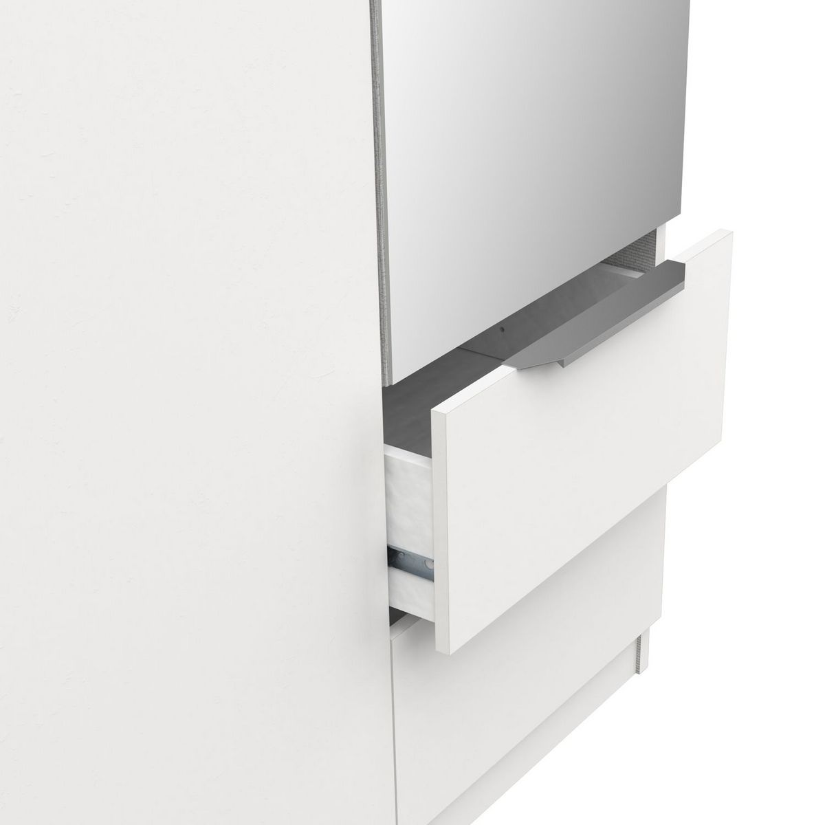 Armoire 3 portes 2 tiroirs 1 miroir L119 cm THIBAULT