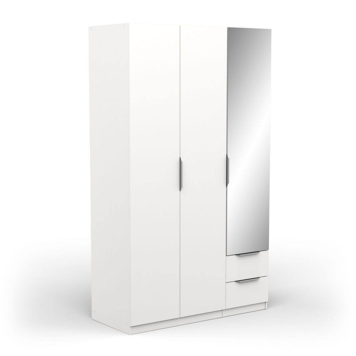 Armoire 3 portes 2 tiroirs 1 miroir L119 cm THIBAULT