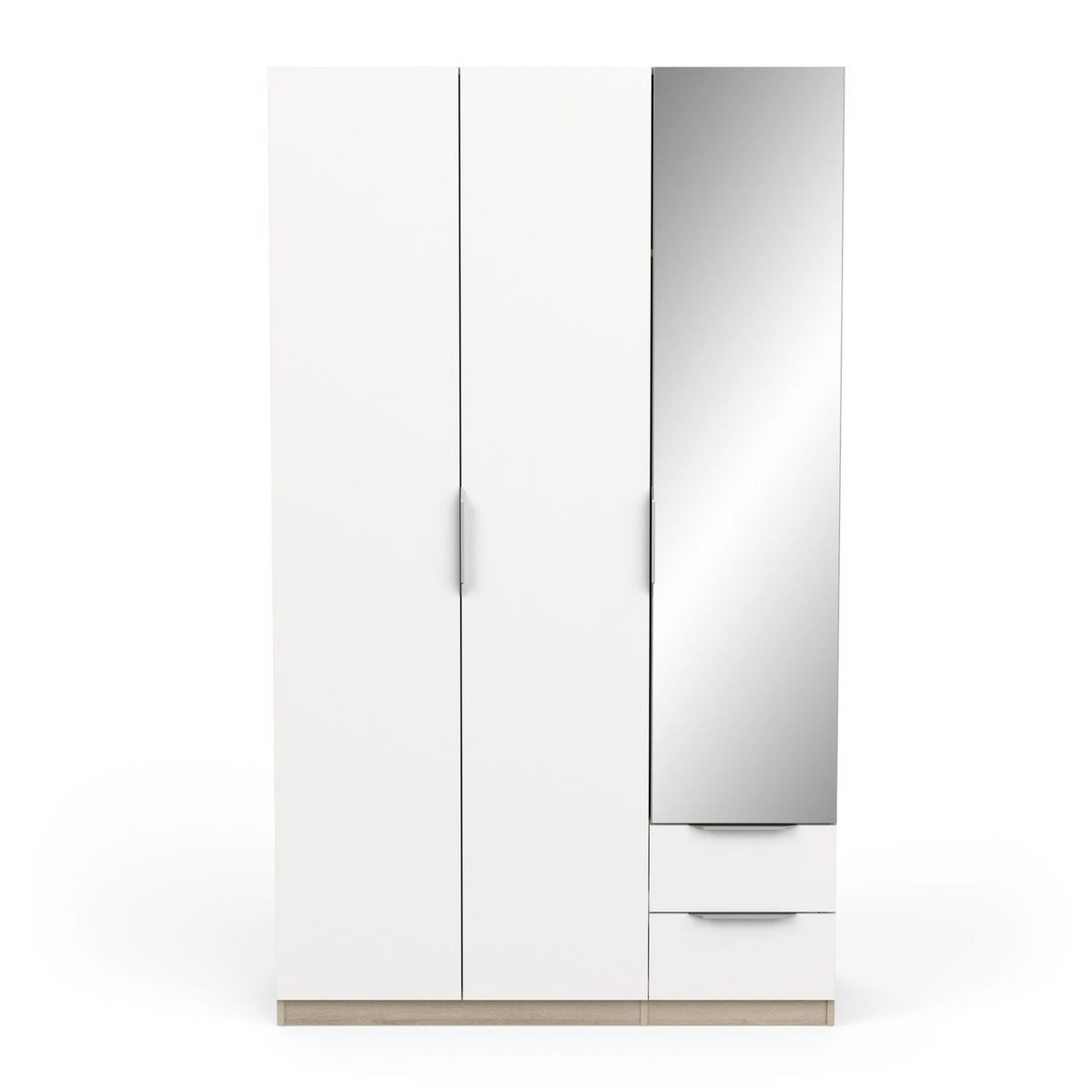 Armoire 3 portes 2 tiroirs 1 miroir L119 cm THIBAULT