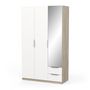 Voir la diapositive 6 : Armoire 3 portes 2 tiroirs 1 miroir L119 cm THIBAULT