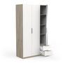 Voir la diapositive 3 : Armoire 3 portes 2 tiroirs 1 miroir L119 cm THIBAULT