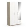 Voir la diapositive 2 : Armoire 3 portes 2 tiroirs 1 miroir L119 cm THIBAULT