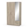 Voir la diapositive 4 : Armoire 3 portes 2 tiroirs 1 miroir L119 cm THIBAULT