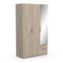 Voir la diapositive 3 : Armoire 3 portes 2 tiroirs 1 miroir L119 cm THIBAULT