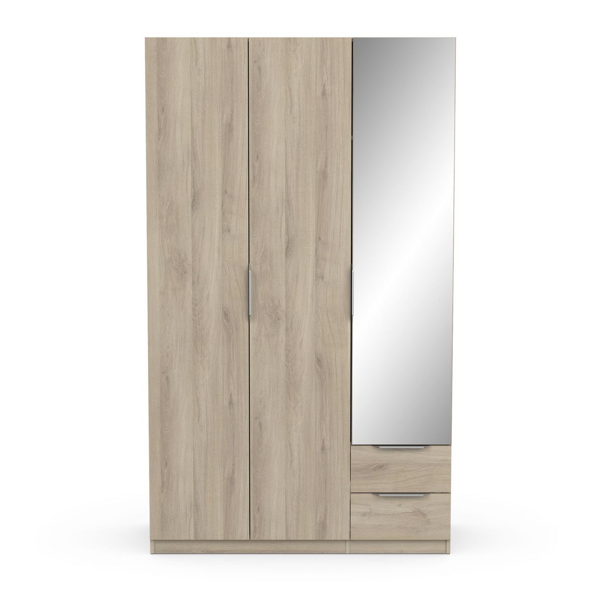 Armoire 3 portes 2 tiroirs 1 miroir L119 cm THIBAULT