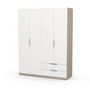 Voir la diapositive 2 : Armoire 4 portes 2 tiroirs L157 cm THIBAULT