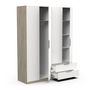 Voir la diapositive 3 : Armoire 4 portes 2 tiroirs L157 cm THIBAULT