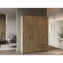 Voir la diapositive 5 : Armoire 4 portes 2 tiroirs L157 cm THIBAULT
