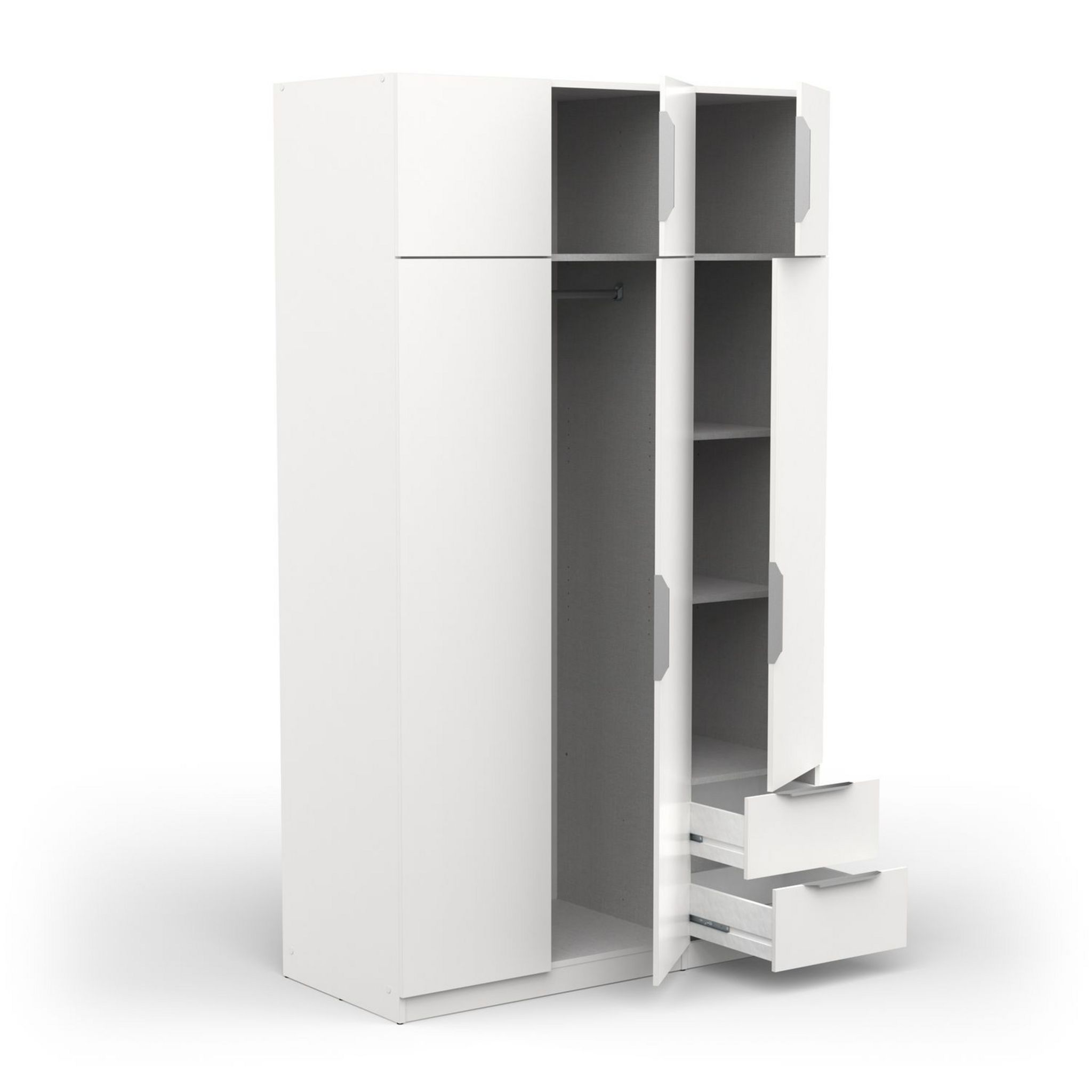 Voir la diapositive 4 : Armoire 6 portes 2 tiroirs L119 cm THIBAULT