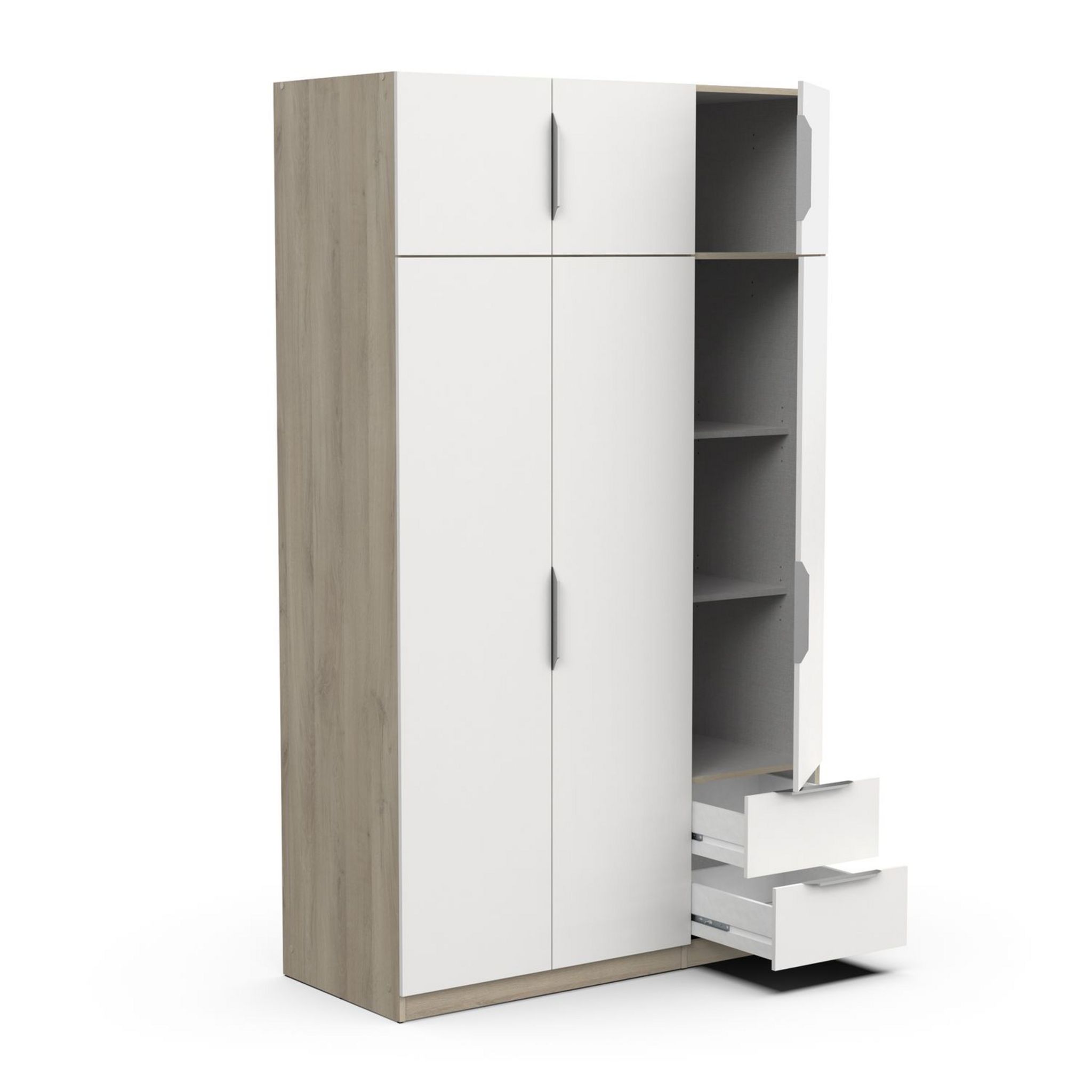 Voir la diapositive 3 : Armoire 6 portes 2 tiroirs L119 cm THIBAULT