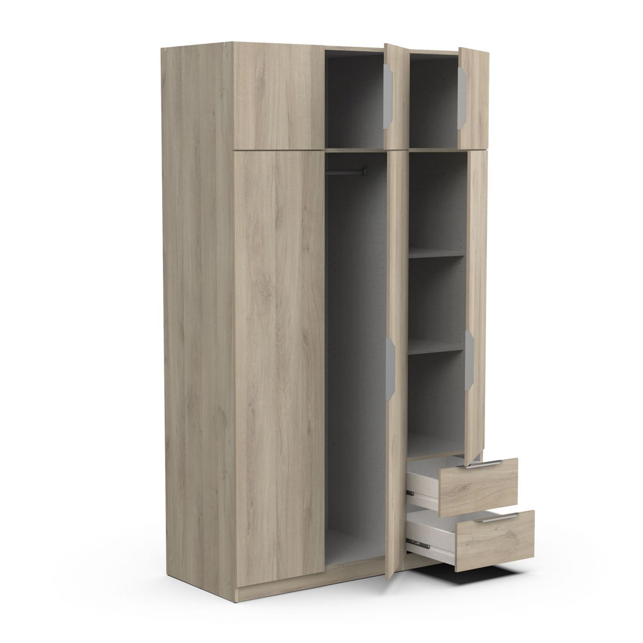 Voir la diapositive 5 : Armoire 6 portes 2 tiroirs L119 cm THIBAULT