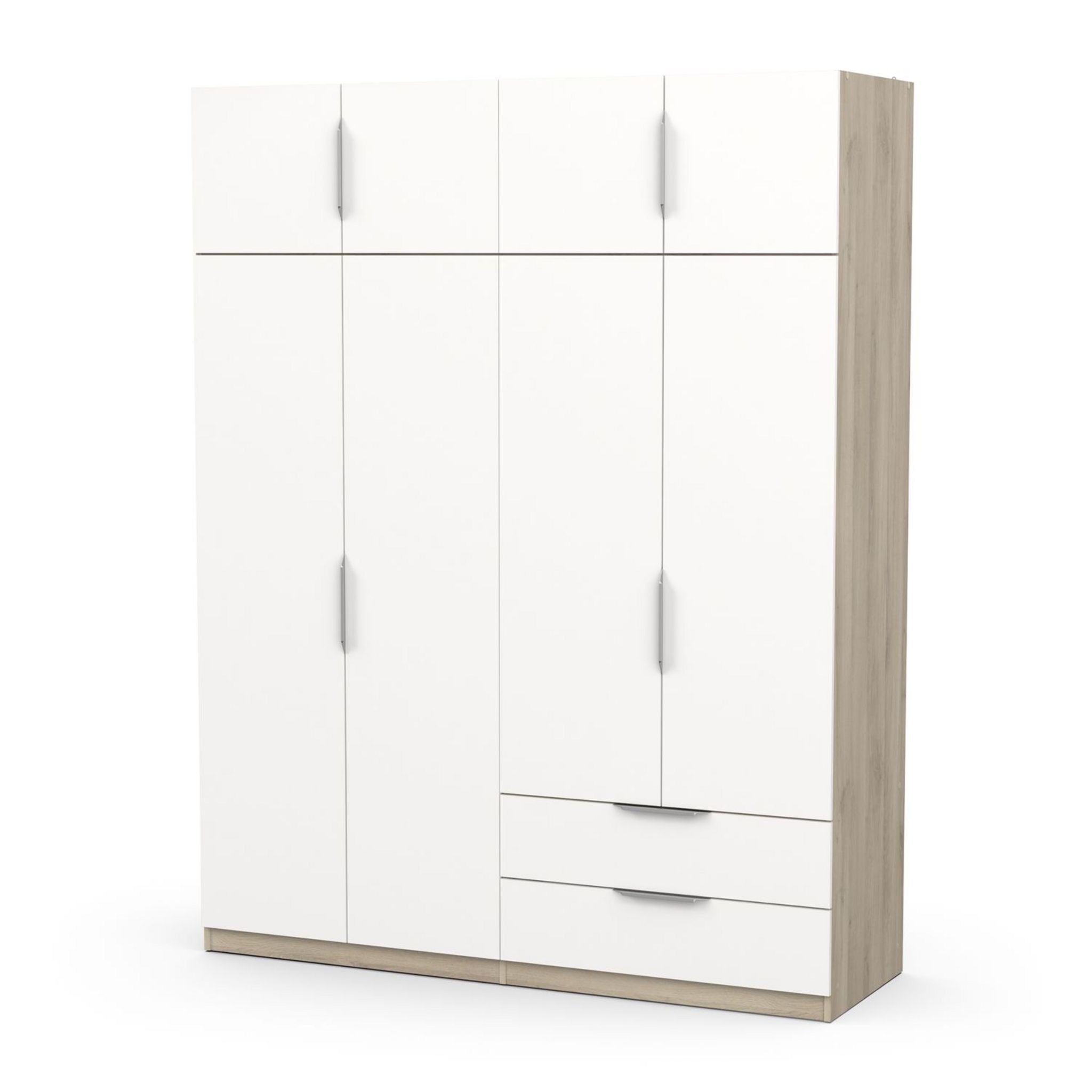 Voir la diapositive 3 : Armoire 8 portes 2 tiroirs L157 cm THIBAULT