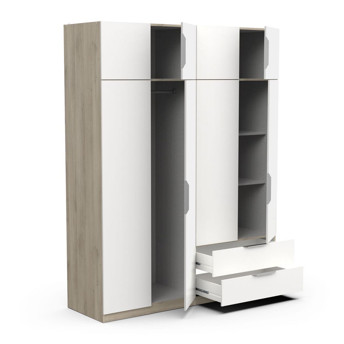 Armoire 8 portes 2 tiroirs L157 cm THIBAULT