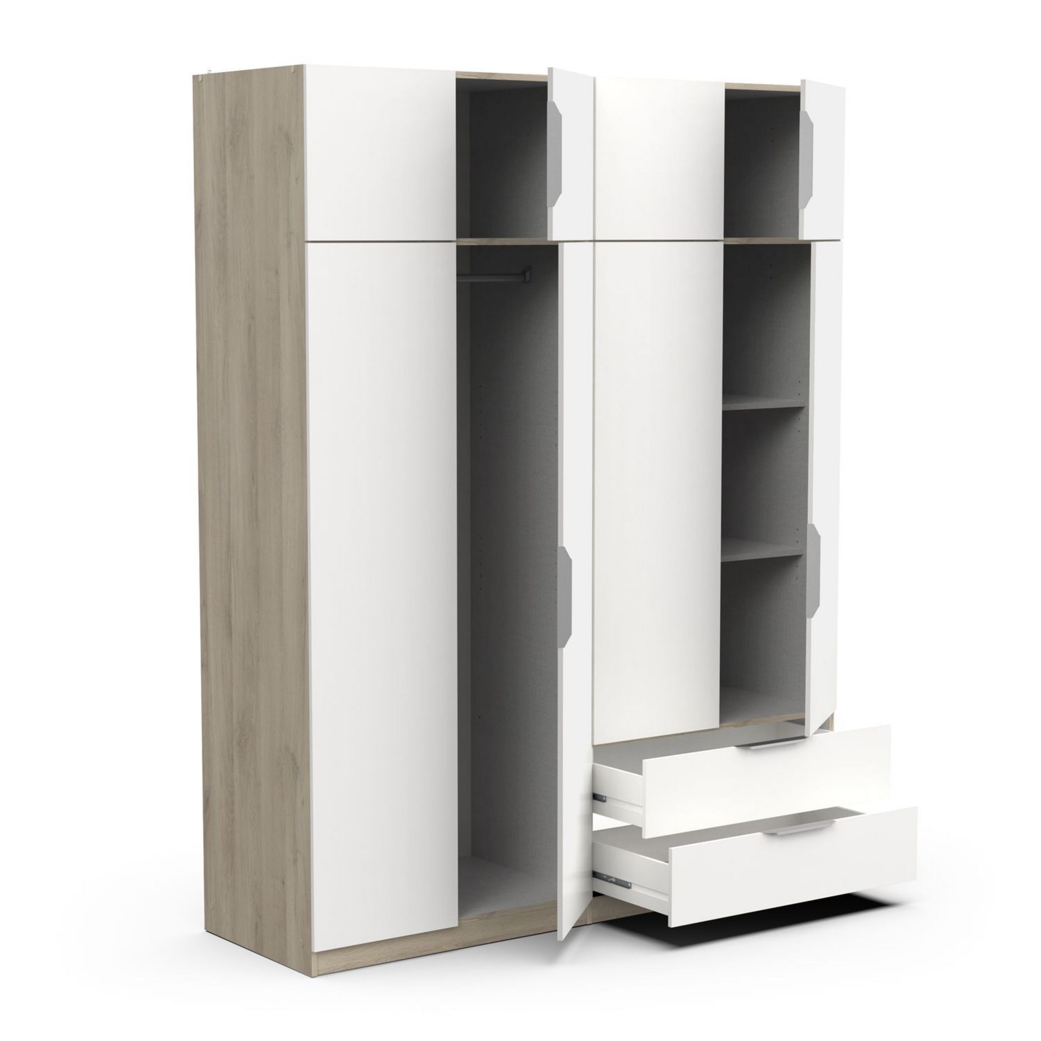 Voir la diapositive 6 : Armoire 8 portes 2 tiroirs L157 cm THIBAULT