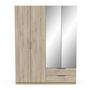 Voir la diapositive 1 : Armoire 4 portes 2 tiroirs 2 miroirs L157 cm THIBAULT