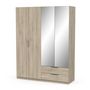 Voir la diapositive 2 : Armoire 4 portes 2 tiroirs 2 miroirs L157 cm THIBAULT