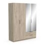Voir la diapositive 6 : Armoire 4 portes 2 tiroirs 2 miroirs L157 cm THIBAULT