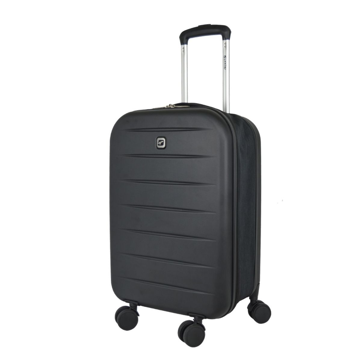 AIRPORT Valise cabine pliable (extensible de 9 à 20 cm) à roulettes rigide noire 55x35x9-20cm