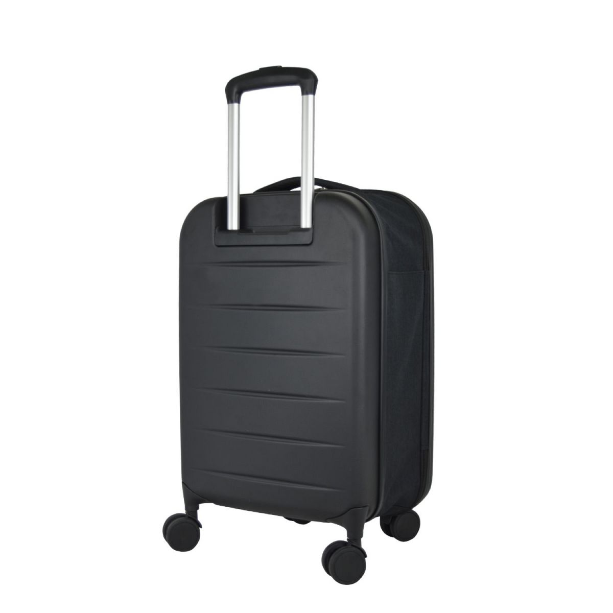 AIRPORT Valise cabine pliable (extensible de 9 à 20 cm) à roulettes rigide noire 55x35x9-20cm