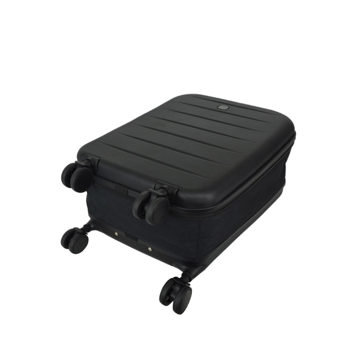 AIRPORT Valise cabine pliable (extensible de 9 à 20 cm) à roulettes rigide noire 55x35x9-20cm