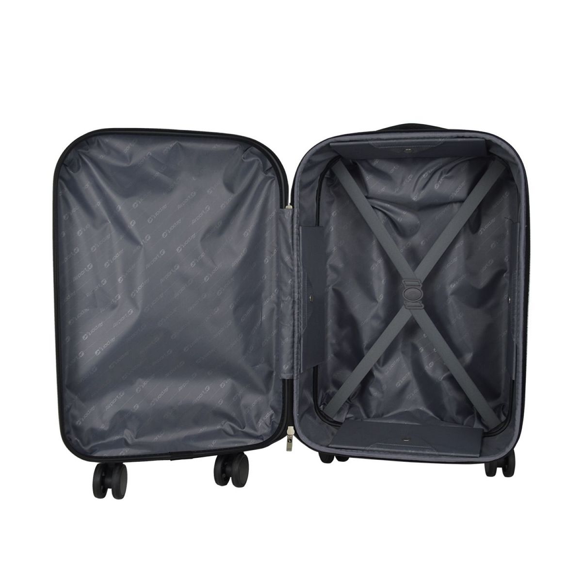 AIRPORT Valise cabine pliable (extensible de 9 à 20 cm) à roulettes rigide noire 55x35x9-20cm