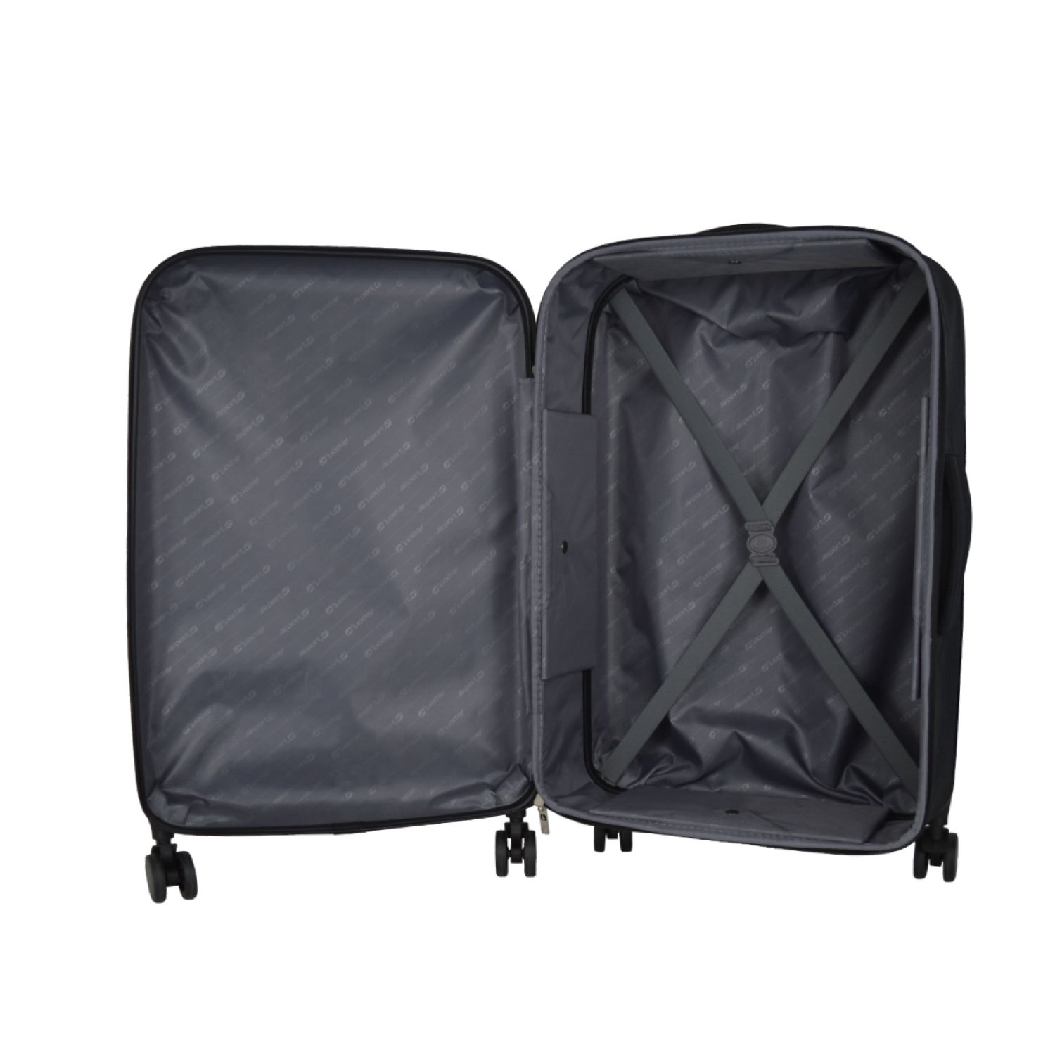Voir la diapositive 4 : AIRPORT Grande valise pliable (extensible de 9 à 20 cm) à roulettes rigide noire 71x45x9-27cm