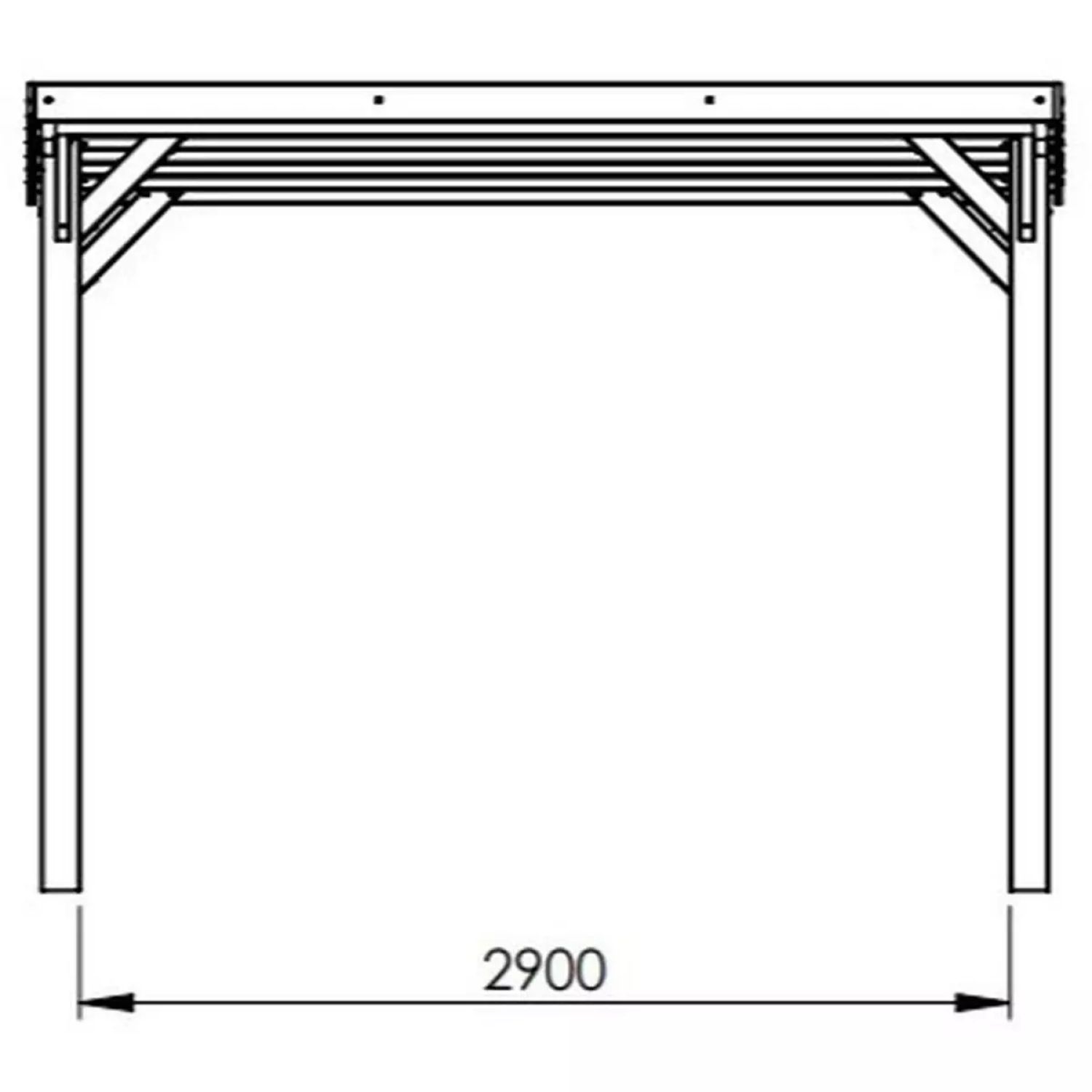 Voir la diapositive 2 : CERLAND Carport toit plat - Bois traité autoclave - 16,5 m² - VICTOR
