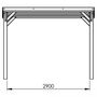 Voir la diapositive 2 : CERLAND Carport toit plat - Bois traité autoclave - 16,5 m² - VICTOR