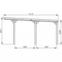 Voir la diapositive 3 : CERLAND Carport toit plat - Bois traité autoclave - 16,5 m² - VICTOR