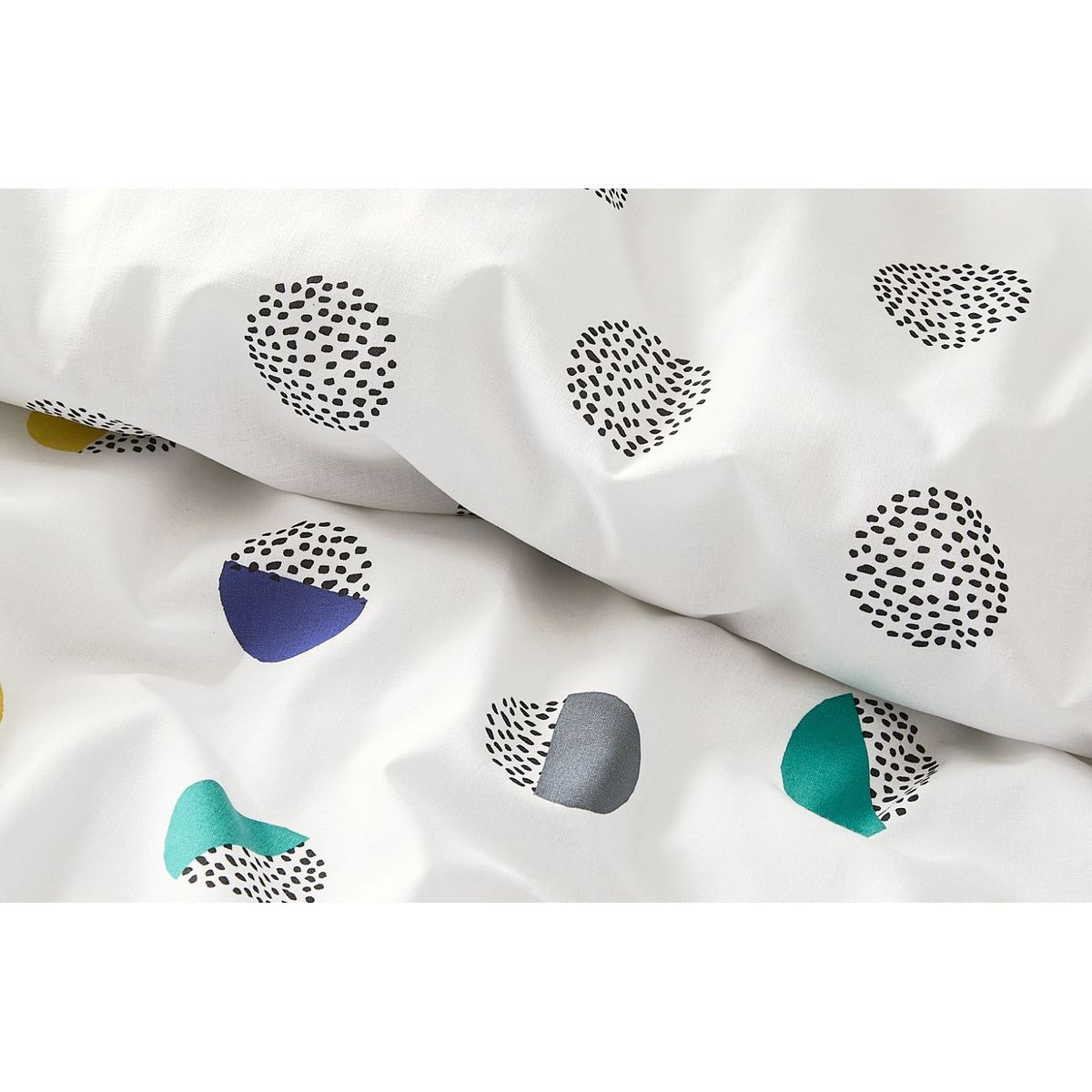 ACTUEL Parure housse de couette en coton 57 fils motif pois ANAIS