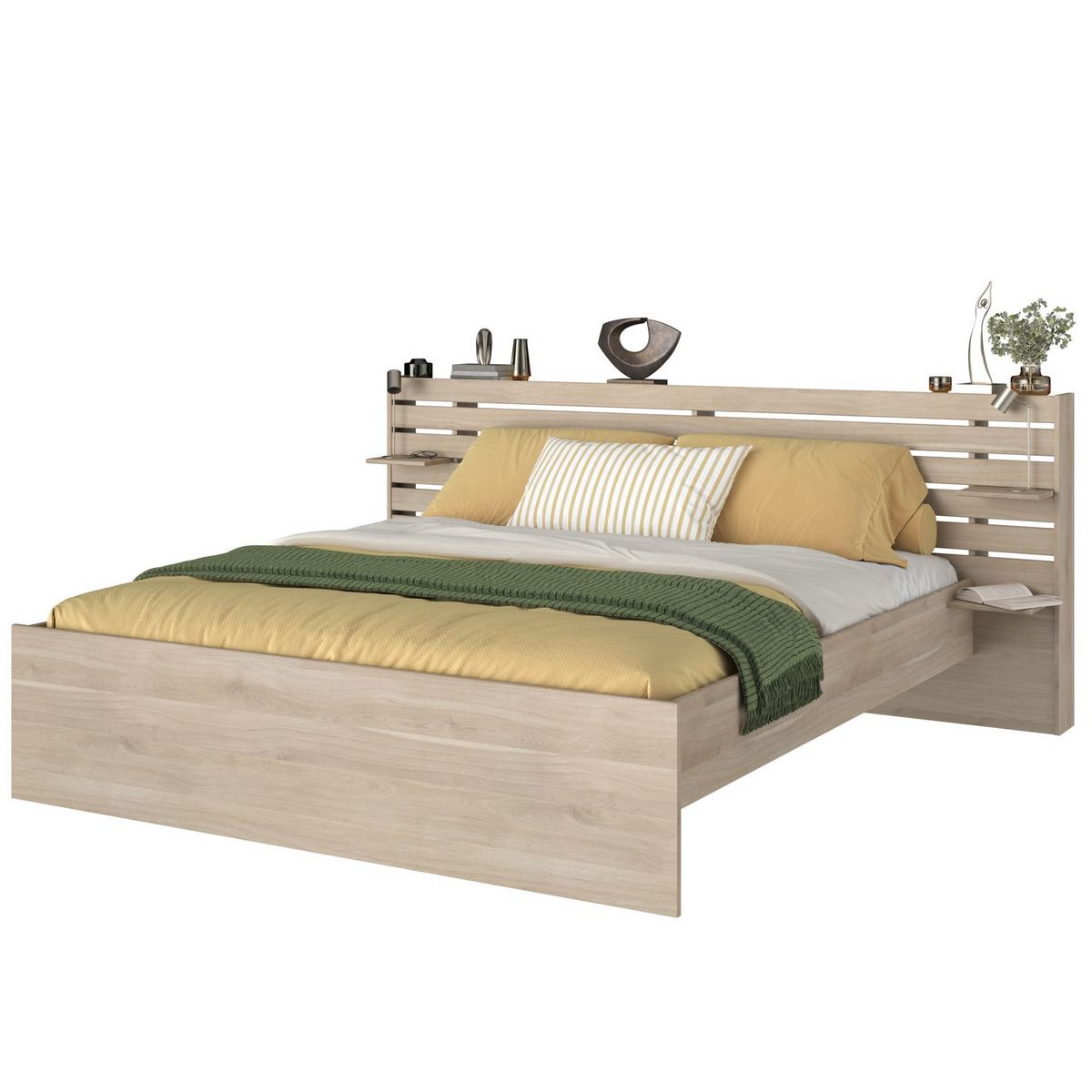 Lit double adulte avec tête de lit 160x200cm PIA