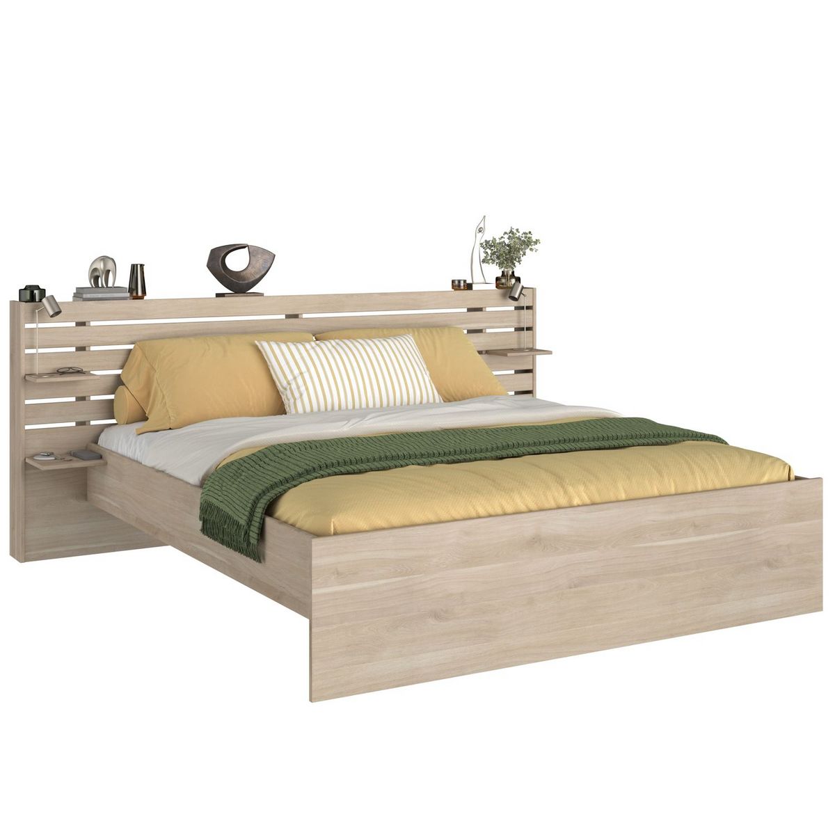 Lit double adulte avec tête de lit 160x200cm PIA