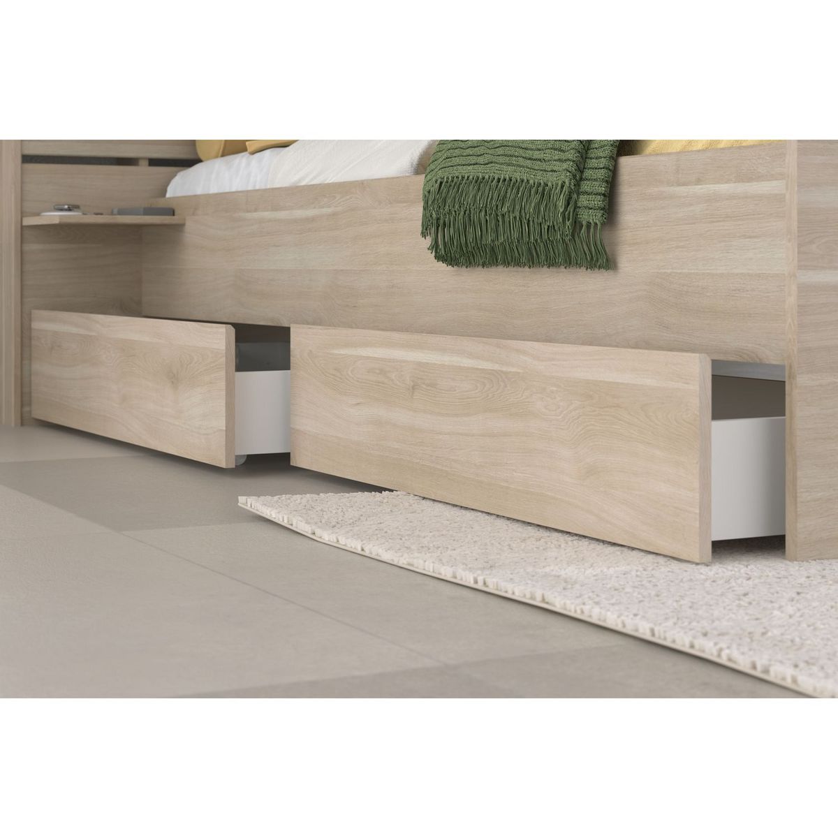 Lit double adulte avec tête de lit 160x200cm PIA