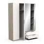 Voir la diapositive 6 : Armoire 4 portes 2 tiroirs 2 miroirs L157 cm THIBAULT
