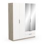 Voir la diapositive 2 : Armoire 4 portes 2 tiroirs 2 miroirs L157 cm THIBAULT