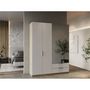 Voir la diapositive 3 : Armoire 4 portes 2 tiroirs 2 miroirs L157 cm THIBAULT