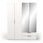 Voir la diapositive 1 : Armoire 4 portes 2 tiroirs 2 miroirs L157 cm THIBAULT
