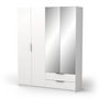 Voir la diapositive 5 : Armoire 4 portes 2 tiroirs 2 miroirs L157 cm THIBAULT