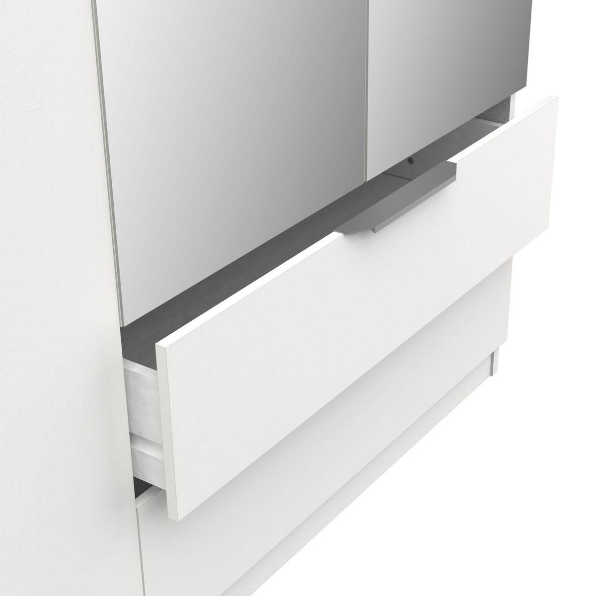 Armoire 4 portes 2 tiroirs 2 miroirs L157 cm THIBAULT